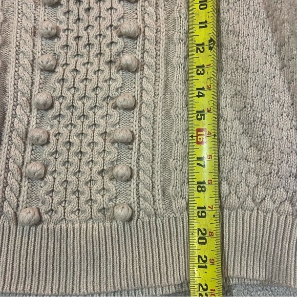 J Crew Popcorn cable-knit sweater Sz L Pebble - Picture 6 of 8